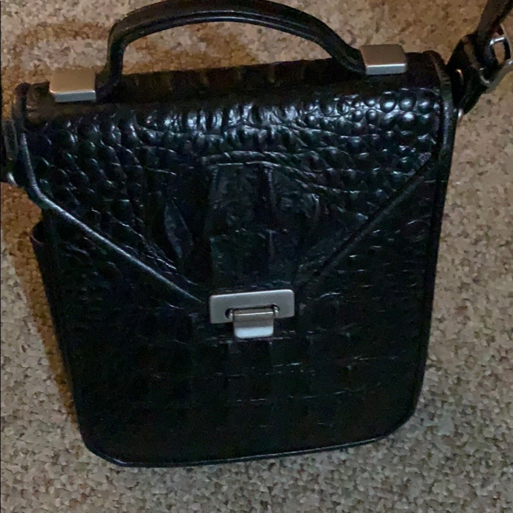 Black Genuine Leather Cross Body Purse